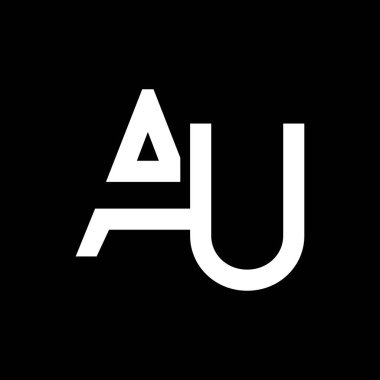 AU Logo Tasarım İşletme Tipografi Vektör Şablonu. Yaratıcı Bağlı Harf AU Logo Şablonu. AU Yazı Tipi Logosu