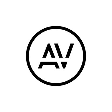 AV Logo Tasarım İş Tipografi Vektör Şablonu. Yaratıcı Bağlı Harf AV Logo Şablonu. AV Yazı Tipi Logosu