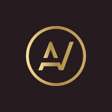 AV Logo Tasarım İş Tipografi Vektör Şablonu. Yaratıcı Bağlı Harf AV Logo Şablonu. AV Yazı Tipi Logosu