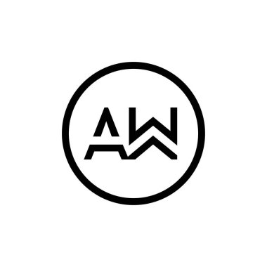 AW Logo Tasarım İş Tipografi Vektör Şablonu. Yaratıcı Bağlı Harf AW Logo Şablonu. AW Yazı Tipi Logosu