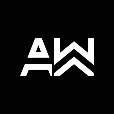 AW Logo Tasarım İş Tipografi Vektör Şablonu. Yaratıcı Bağlı Harf AW Logo Şablonu. AW Yazı Tipi Logosu