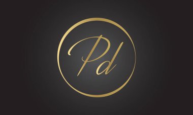 Üzerinde yaratıcı modern iş tipografi vektör şablonu olan ilk PD Mektup logosu. Creative Letter PD Logo Vektörü.