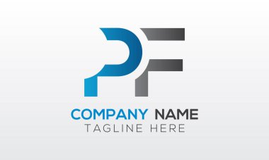 Yaratıcı modern iş tipografi vektör şablonlu ilk PF Harf Logosu. Yaratıcı Harf PF Logo Vektörü.