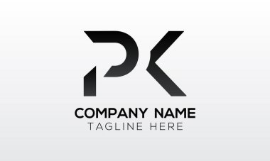 Yaratıcı modern iş tipografi vektör şablonlu ilk PK Harf Logosu. Yaratıcı Harf PK Logo Vektörü.