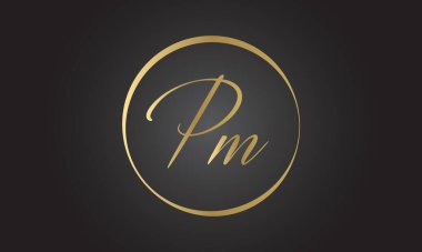 Yaratıcı modern iş tipografisi vektör şablonlu ilk başbakan mektup logosu. Creative Letter PM Logo Vektörü.