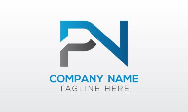 Yaratıcı modern iş tipografi vektör şablonlu ilk PN Harf Logosu. Yaratıcı Harf PN Logo Vektörü.