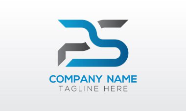 Yaratıcı modern iş tipografi vektör şablonu içeren ilk PS Harf Logosu. Yaratıcı Harf PS Logo Vektörü.