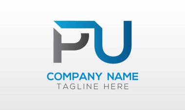Yaratıcı modern iş tipografi vektör şablonlu ilk PU Harf Logosu. Yaratıcı Harf PU Logo Vektörü.