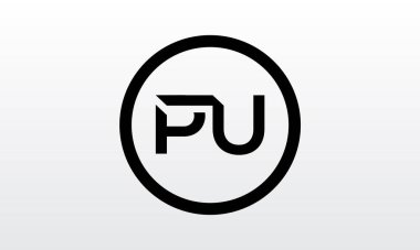 Yaratıcı modern iş tipografi vektör şablonlu ilk PU Harf Logosu. Yaratıcı Harf PU Logo Vektörü.