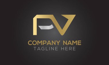 Yaratıcı modern iş tipografi vektör şablonlu ilk PV Harf Logosu. Yaratıcı Harf PV Logo Vektörü.