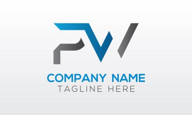 Yaratıcı modern iş tipografi vektör şablonlu ilk PW Harf Logosu. Yaratıcı Harf PW Logo Vektörü.