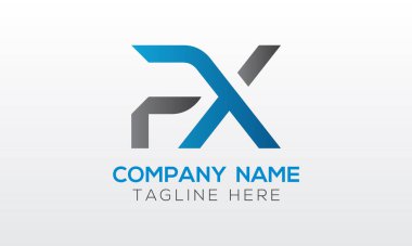 Yaratıcı modern iş tipografi vektör şablonlu ilk PX Harf Logosu. Yaratıcı Harf PX Logo Vektörü.