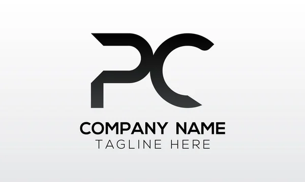 創造的な現代ビジネスタイポグラフィベクトルテンプレートと初期のPcの手紙のロゴ クリエイティブレターPcロゴベクトル — ストックベクタ
