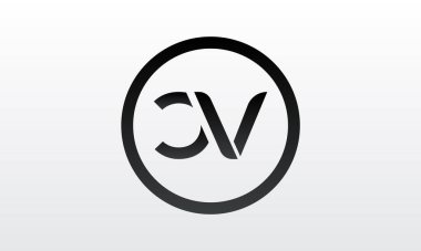 Yaratıcı modern iş tipografi vektör şablonlu ilk CV Harf Logosu. Yaratıcı Harf CV Logo Vektörü.