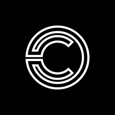 Creative Circle Monogram Business Typography Vector Şablonu ile C harfinin ilk logosu. Yaratıcı Soyut Harf C Logo Tasarımı