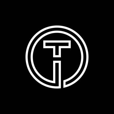 Creative Circle Monogram Business Typography Vector Şablonu 'na sahip ilk Mektup T logosu. Yaratıcı Soyut Harf T Logosu Tasarımı