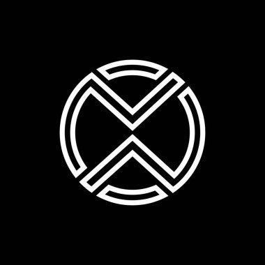 Creative Circle Monogram Business Typography Vector Şablonu 'na sahip X harfli ilk logo. Yaratıcı Soyut Harf X Logo Tasarımı