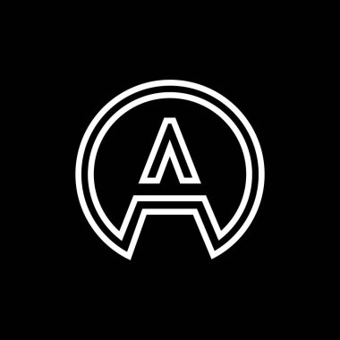 Creative Circle Monogram Business Typography Vector Şablonu ile İlk Mektup A logosu. Yaratıcı Soyut Harf A Logosu Tasarımı