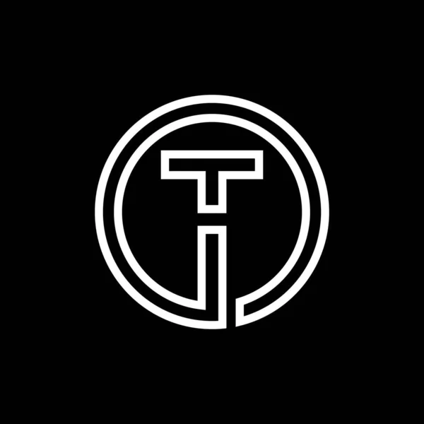 Creative Circle Monogram Business Typography Vector Şablonu 'na sahip ilk Mektup T logosu. Yaratıcı Soyut Harf T Logosu Tasarımı