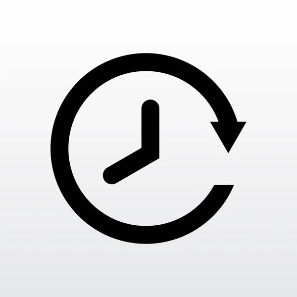 Icona Time Clock Nero Isolato Sfondo Bianco Vettoriale Illustrazione Design — Vettoriale Stock