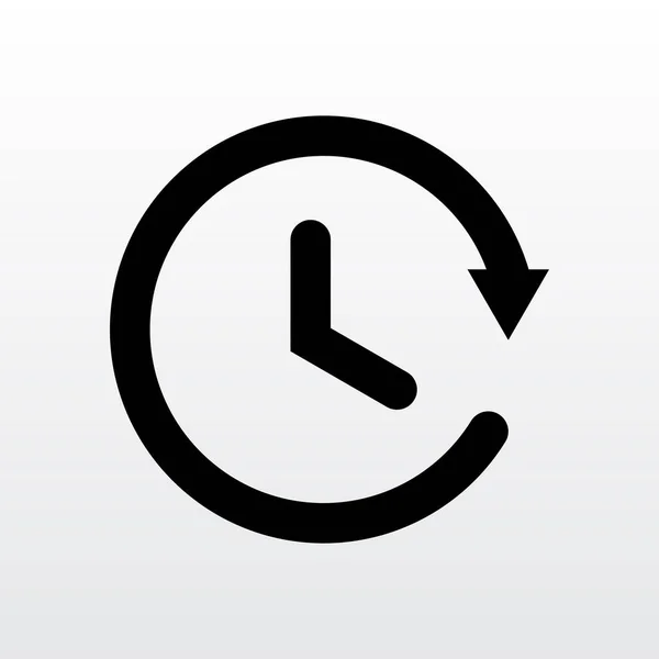 Reloj Tiempo Icono Negro Aislado Ilustración Del Vector Fondo Blanco — Vector de stock