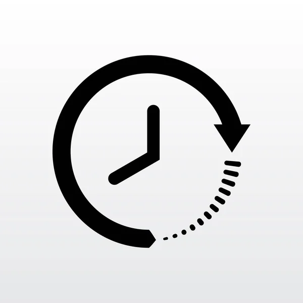 Reloj Tiempo Icono Negro Aislado Ilustración Del Vector Fondo Blanco — Archivo Imágenes Vectoriales