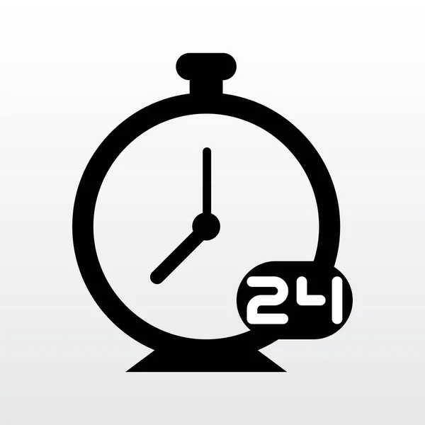 Horas Servicio Línea Vector Icono Diseño Ilustración Vectorial Servicio Sin — Vector de stock