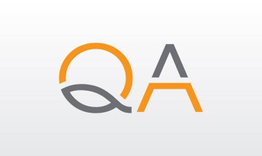 İlk harf QA logo tasarımı ve yaratıcı modern iş tipografi vektör şablonu. Yaratıcı izole QA harf logosu tasarımı