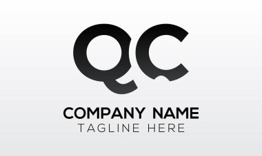 İlk harf QC logo tasarımı ve yaratıcı modern iş tipografi vektör şablonu. Yaratıcı izole QC harf logosu tasarımı