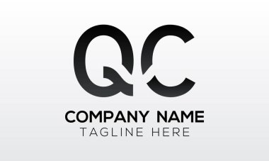 İlk harf QC logo tasarımı ve yaratıcı modern iş tipografi vektör şablonu. Yaratıcı izole QC harf logosu tasarımı