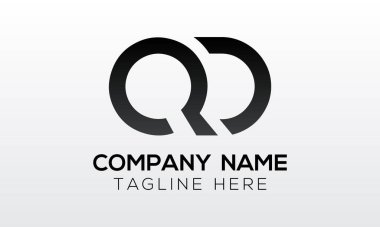 İlk harf QD logo tasarımı ve yaratıcı modern iş tipografi vektör şablonu. Yaratıcı izole edilmiş QD harf logosu tasarımı