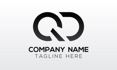 İlk harf QD logo tasarımı ve yaratıcı modern iş tipografi vektör şablonu. Yaratıcı izole edilmiş QD harf logosu tasarımı