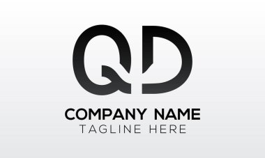 İlk harf QD logo tasarımı ve yaratıcı modern iş tipografi vektör şablonu. Yaratıcı izole edilmiş QD harf logosu tasarımı