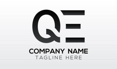 Modern iş tipografi vektör şablonlu ilk harf QE logo tasarımı. Yaratıcı izole QE harf logosu tasarımı