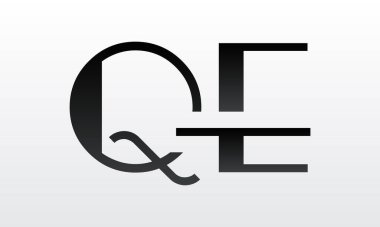 Modern iş tipografi vektör şablonlu ilk harf QE logo tasarımı. Yaratıcı izole QE harf logosu tasarımı