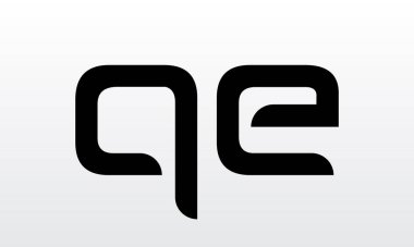 Modern iş tipografi vektör şablonlu ilk harf QE logo tasarımı. Yaratıcı izole QE harf logosu tasarımı