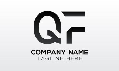 Modern iş tipografi vektör şablonlu ilk harf QF logo tasarımı. Yaratıcı izole edilmiş QF harf logosu tasarımı