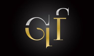 Modern iş tipografi vektör şablonlu ilk harf QF logo tasarımı. Yaratıcı izole edilmiş QF harf logosu tasarımı