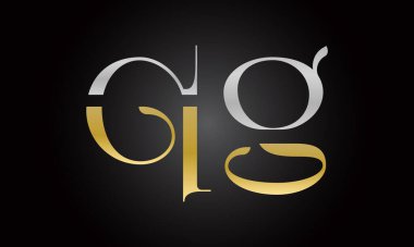 Modern iş tipografi vektör şablonlu ilk harf QG logo tasarımı. Yaratıcı izole QG harf logosu tasarımı