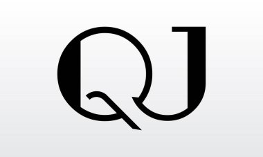 Modern iş tipografi vektör şablonlu ilk harf QJ logo tasarımı. Yaratıcı izole QJ harf logosu tasarımı