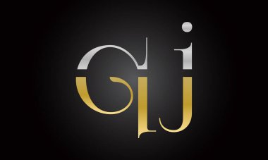 Modern iş tipografi vektör şablonlu ilk harf QJ logo tasarımı. Yaratıcı izole QJ harf logosu tasarımı