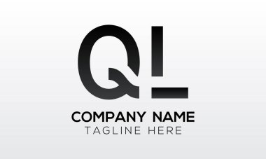 Modern iş tipografi vektör şablonlu ilk harf QL logo tasarımı. Yaratıcı izole QL harf logosu tasarımı