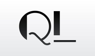 Modern iş tipografi vektör şablonlu ilk harf QL logo tasarımı. Yaratıcı izole QL harf logosu tasarımı