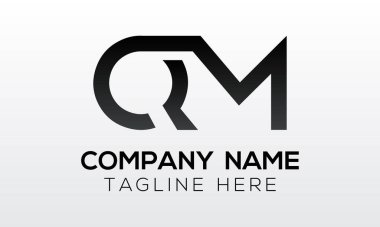 Modern iş tipografi vektör şablonlu ilk harf QM logo tasarımı. Yaratıcı izole QM harf logosu tasarımı
