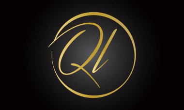 Modern iş tipografi vektör şablonlu ilk harf QL logo tasarımı. Yaratıcı izole QL harf logosu tasarımı