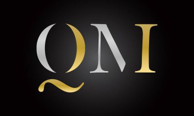 Modern iş tipografi vektör şablonlu ilk harf QM logo tasarımı. Yaratıcı izole QM harf logosu tasarımı