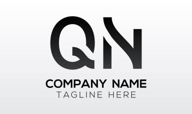Modern iş tipografi vektör şablonlu ilk harf QN logo tasarımı. Yaratıcı izole QN harf logosu tasarımı