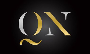 Modern iş tipografi vektör şablonlu ilk harf QN logo tasarımı. Yaratıcı izole QN harf logosu tasarımı