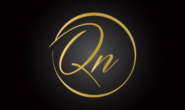 Modern iş tipografi vektör şablonlu ilk harf QN logo tasarımı. Yaratıcı izole QN harf logosu tasarımı