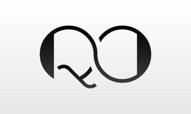 Modern iş tipografi vektör şablonlu ilk harf QO logo tasarımı. Yaratıcı izole QO harf logosu tasarımı
